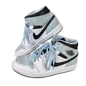 Womens Nike Air Jordan 1 Mid SE Ice Blue Sneakers High Top Basketball Size 7.5